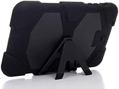 KRYSTALH Heavy Duty Rugged Impact Hybrid Case with Build in Screen Protector Kickstand Protective Case for Samsung Tablet Galaxy Tab 4 8.0 T330/T331/T335 Armor Hard Rubber Silicone Shockproof Defender (Black Tab 4 8.0 Protector)