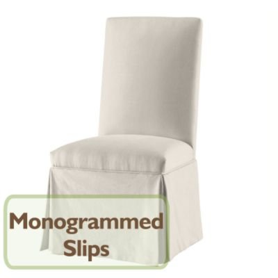 Ballard Designs - Parsons Chair Monogrammed Slipcover - Designer Fabrics - Moroccan Stripe