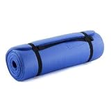 Prosource Premium 1/2-Inch Extra Thick 71-Inch Long High Density Exercise Yoga Mat with Comfort Foam and Carrying Case (Blue)