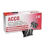 Binder Clips with 5/8" Capacity, Steel Clasp/Nickel-Plated Wire Arms ACC72050