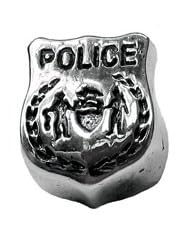 Zable Police Badge Hobbies Professions Sterling Silver Charm
