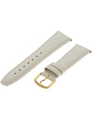 Hadley-Roma Womens LSL135RT-200 20-mm White Alligator Grain Leather WatchStrap