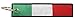 Italy Flag Key Chain, 100% Embroidered