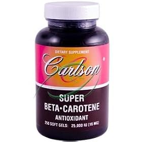 Carlson Labs Super Beta-Carotene From Dunaliella Salina, 250 Softgels