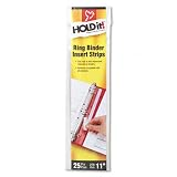 Binder Insert Strips, Self-Adhesive Strips, 25/PK, Clear