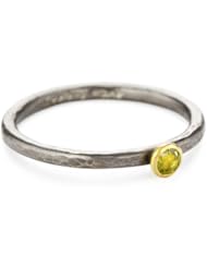 GURHAN "Skittle" Silver with High Karat Gold Accents Peridot Ring, Size 7