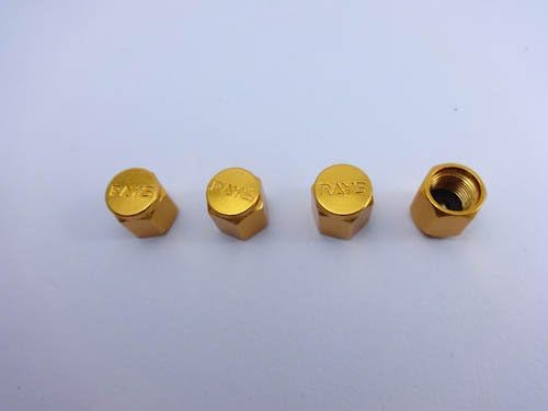 Gold Rays Valve Stem Caps Car Tire With Premium Chrome Surface - Set Of 4 Piece