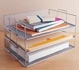 Office Products : Stacking Mesh Paper Tray- Silver