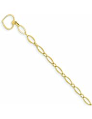 14K Gold Polished Oval Link Bracelet 7 Inches
