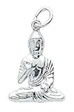Rembrandt Charms, Buddha Charm, .925 Sterling Silver, Rhodium Plated, Engravable