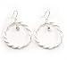 White Enamel Twisted Drop Hoop Earrings