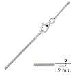 1.9mm Sterling Silver Snake Chain in 16", 18", 20", 22", 24" and 30" lengths, #8424