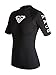 Roxy Junior's Whole Hearted Short Sleeve Rash Guard, Black, Medium