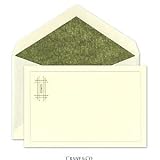 Crane & Co. Moss Emboss Flat Card Corporate Stationery