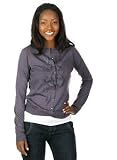 Silk Blend Cardigan Sweater w/ Ruffle Front