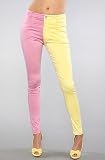 Motel The Jordan Jean in Pink and Lemon - Denim for Women