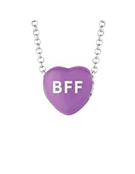 Sterling Silver 10mm Purple enamel Sweethearts BFF Heart Pendant