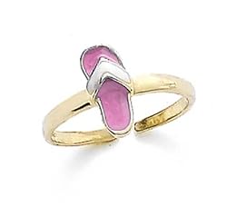 14k Pink Flip-Flop Toe Ring - JewelryWeb