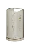 Aciflex BE34PP122 Breeze Round Corner Shower with Door and Base, 34x34x73