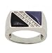 Quartz, Black Onyx & Diamond Ring Crafted in Solid White Gold