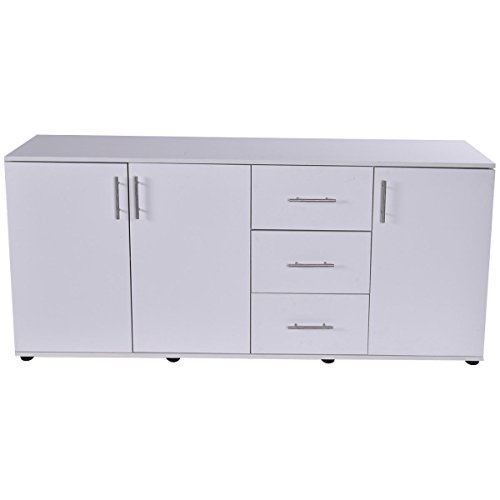 Three Doors Storage Cabinet Cupboard Organizer Shelves Pantry