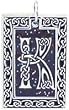 Celtic Letter "K" Pewter Pendant Necklace