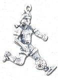 Solid Sterling Silver Female Soccer Player Figure Charm