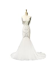 Sexy Beaded Sequined Lace Spaghetti Strap Satin  Dress with a Brush/Sweep Train 