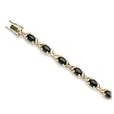 Black Coral Bracelet with Diamond in 14K Yellow Gold