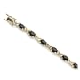 Black Coral Bracelet with Diamonds in 14K Yellow Gold