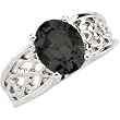 14K White Gold Onyx Ring