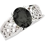 14K White Gold Onyx Ring