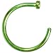 20 Gauge 3/8" Green Anodized Titanium Nose Hoop