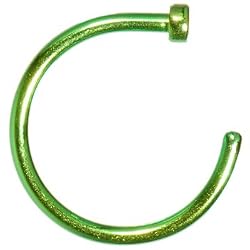 20 Gauge 3/8" Green Anodized Titanium Nose Hoop