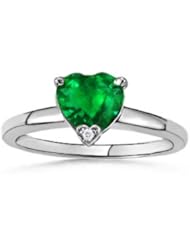 Heart Emerald Diamond Ring