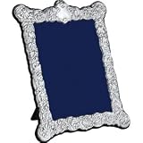 20 X 15cm British Antique Frame Blue Velvet Back In Sterling Silver By Carrs Of Sheffield