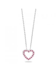 MMA Silver - 16 inch Floating Heart Pink CZ Slide