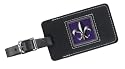 Fleur de Lis Leather Luggage Tag
