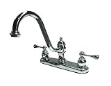 Elements of Design EB3111BLLS Heritage 8 Twin Brass Lever Handle Kitchen Faucet, Chrome