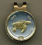 The Maldives 50 Larre "Turtle" Two Tone Coin Golf Ball Marker