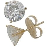 9.0mm Round Moissanite Martini Stud Earrings