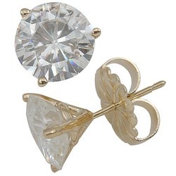 9.0mm Round Moissanite Martini Stud Earrings