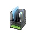 Safco Products Onyx Mesh Desk Organizer 3 Horizontal 5 Upright, Black (3266BL)