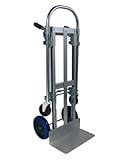 IMAGE OF RWM Casters HC5-CA2-SW2 Cast Aluminum Small Convertible Frame Hand Truck with Aluminum Center Strap, 10