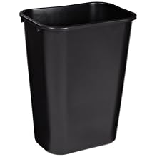 Rubbermaid Commercial Soft Molded Plastic 10.25-Gallon Trash Can, Rectangular, Black