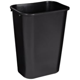 Rubbermaid Commercial Soft Molded Plastic 10.25-Gallon Trash Can, Rectangular, Black
