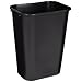 Rubbermaid Commercial Soft Molded Plastic 10.25-Gallon Trash Can, Rectangular, Black