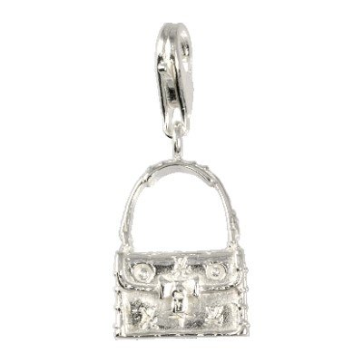 SilberDream 925 Sterling Silber Charm Täschchen Anhänger für Armband Kette Ohrring FC3028 Silber Charm