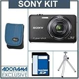 Sony Cyber-shot DSC-WX9 Digital Camera Kit - Black - with 4GB SD Memory Card, Camera Case, Table Top Tripod