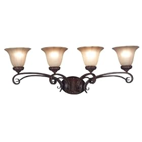 Kenroy Home 91034AT Rochester 4-Light Vanity, Aruba Teak